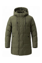 Men’s Winter Warm Longline Hooded Puffer Jacket