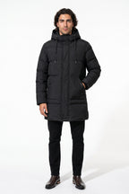 Men’s Winter Warm Longline Hooded Puffer Jacket