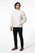 Men's Winter Warm Fleece Lined Puffer Jacket with Stand Collar