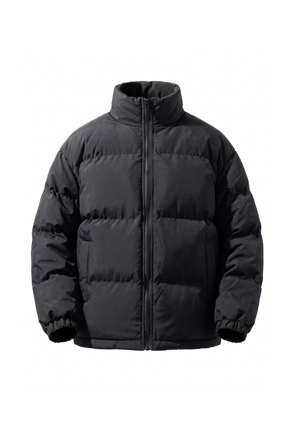 Men's Winter Warm Fleece Lined Puffer Jacket with Stand Collar