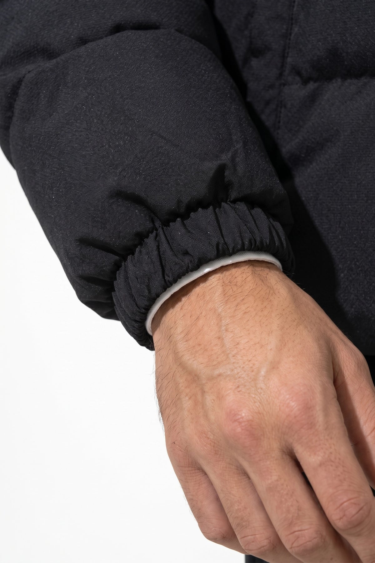 Men's Winter Warm Fleece Lined Puffer Jacket with Stand Collar
