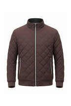 Men's Winter Warm Fleece Lined Quilted Jacket with Stand Collar