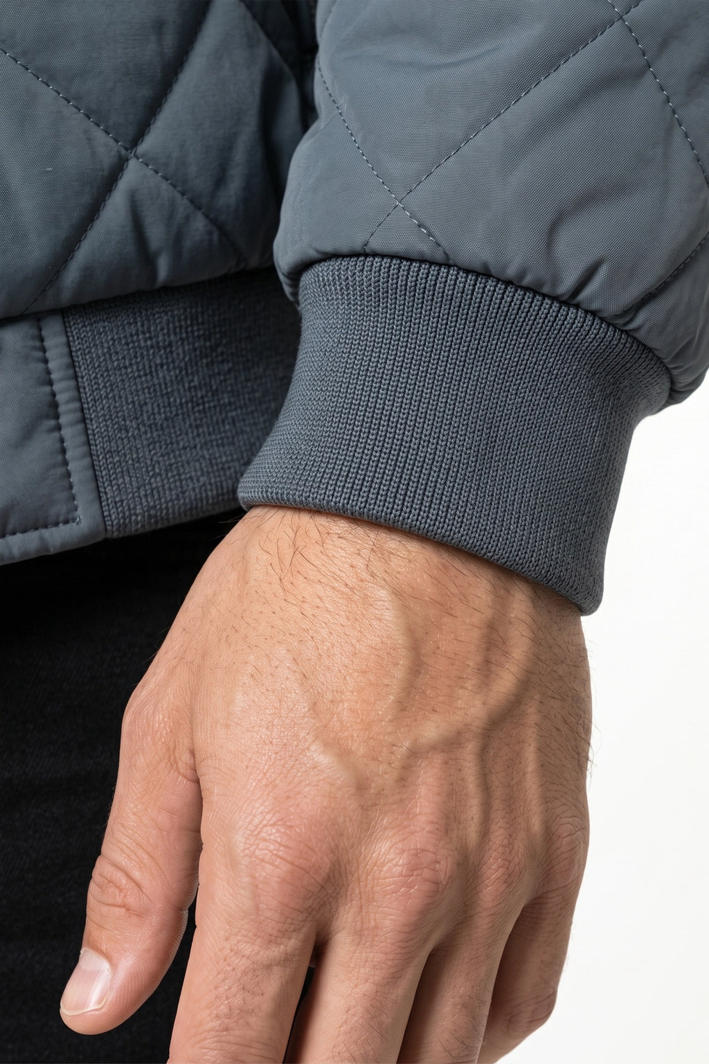 Men's Winter Warm Fleece Lined Quilted Jacket with Stand Collar