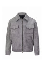 Men’s Winter Comfortable Suede Jacket with Relaxed Fit Zip Up