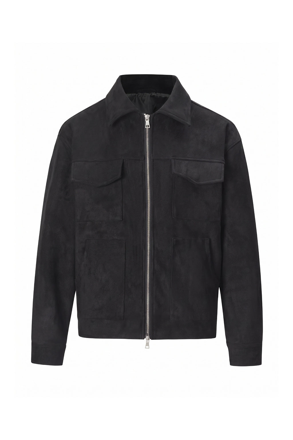 Men’s Winter Comfortable Suede Jacket with Relaxed Fit Zip Up