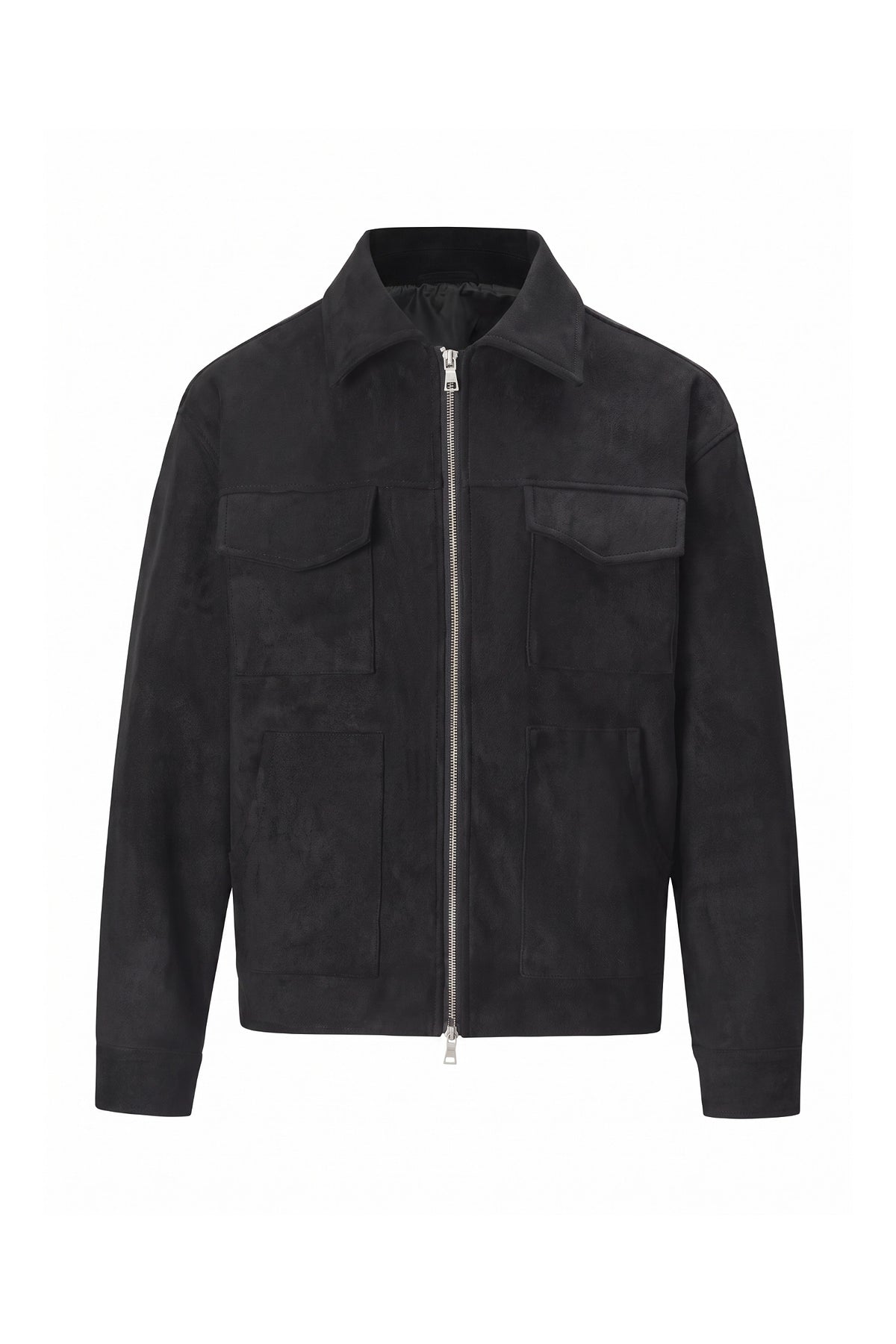 Men’s Winter Comfortable Suede Jacket with Relaxed Fit Zip Up