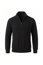 Men’s Winter Warm Ribbed Quarter Zip Knit Jumper