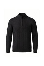 Men’s Winter Warm Quarter Zip Cable Knitted Jumper