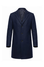Men’s Winter Warm Longline Overcoat Single Breasted Notched Lapel
