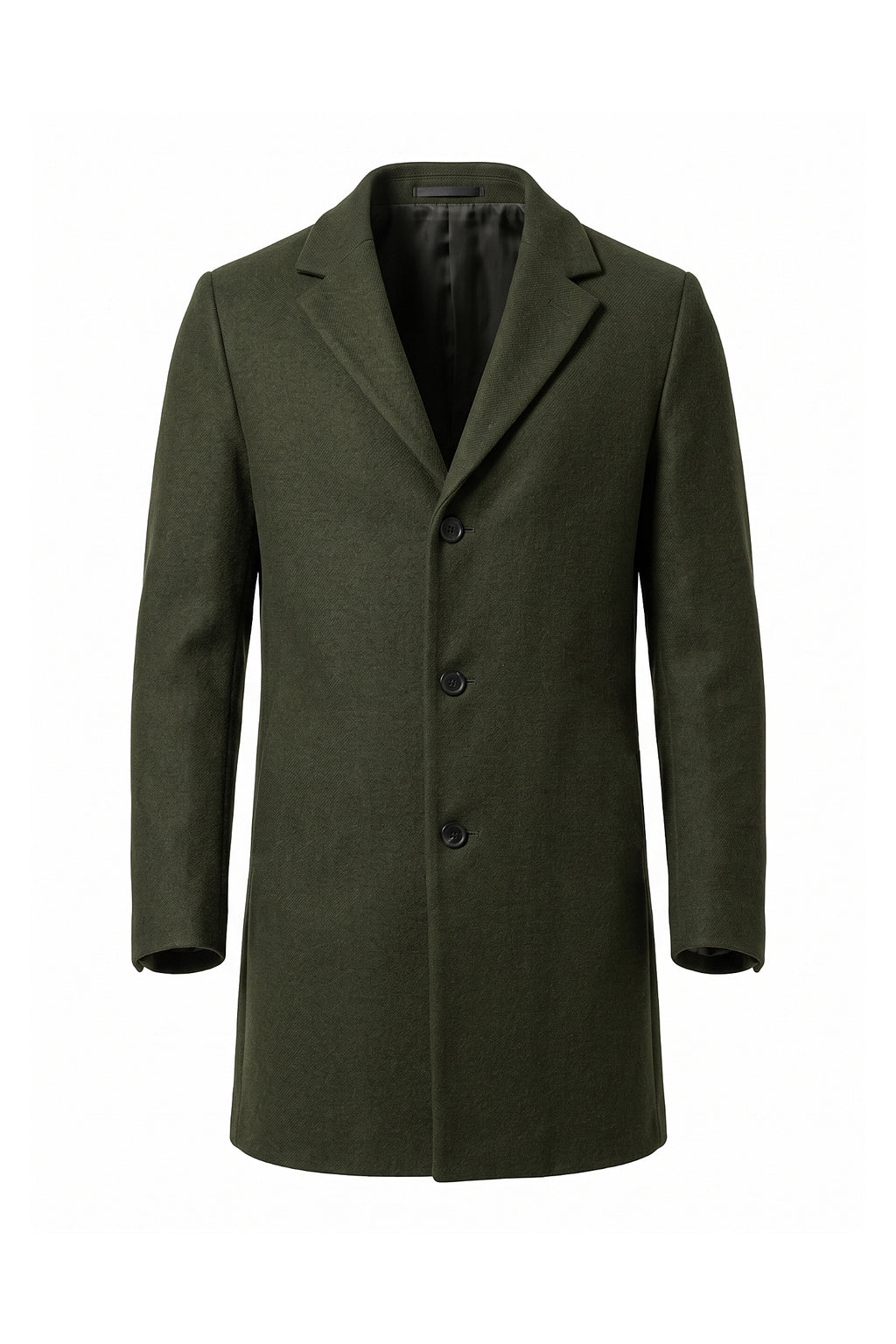 Men’s Winter Warm Longline Overcoat Single Breasted Notched Lapel
