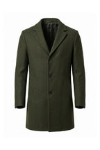 Men’s Winter Warm Longline Overcoat Single Breasted Notched Lapel
