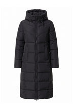 Women’s Winter Warm Longline Hooded Puffer Coat with High Collar