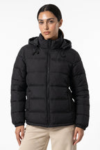 Women’s Winter Warm Hooded Black Puffer Jacket