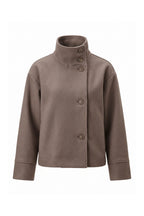 Women’s Winter Warm Short Wool Coat with Button Up High Collar