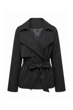Women's Winter Lightweight Belted Cropped Trench Coat