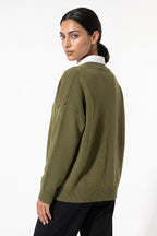 Women's Comfortable V Neck Knitted Jumper Relaxed Fit