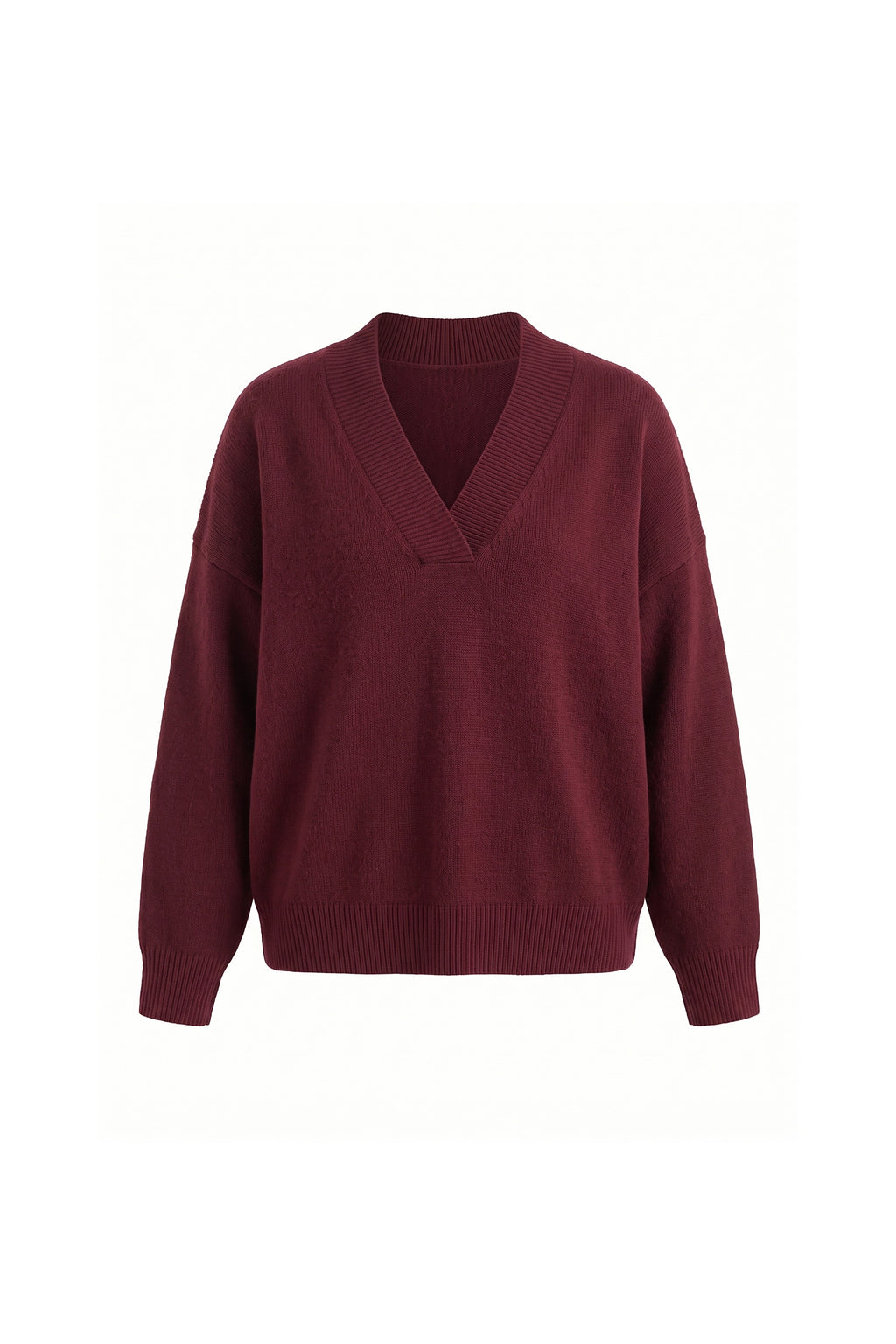 Women's Comfortable V Neck Knitted Jumper Relaxed Fit