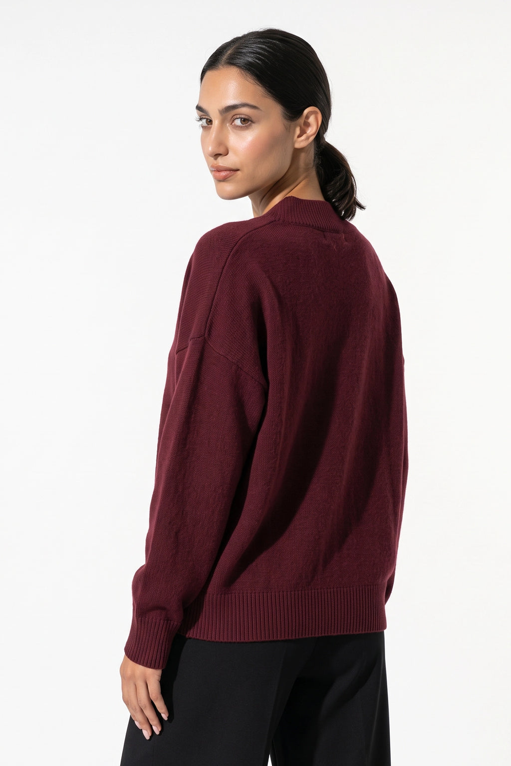 Women's Comfortable V Neck Knitted Jumper Relaxed Fit