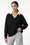 Women's Comfortable V Neck Knitted Jumper Relaxed Fit