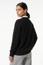 Women's Comfortable V Neck Knitted Jumper Relaxed Fit