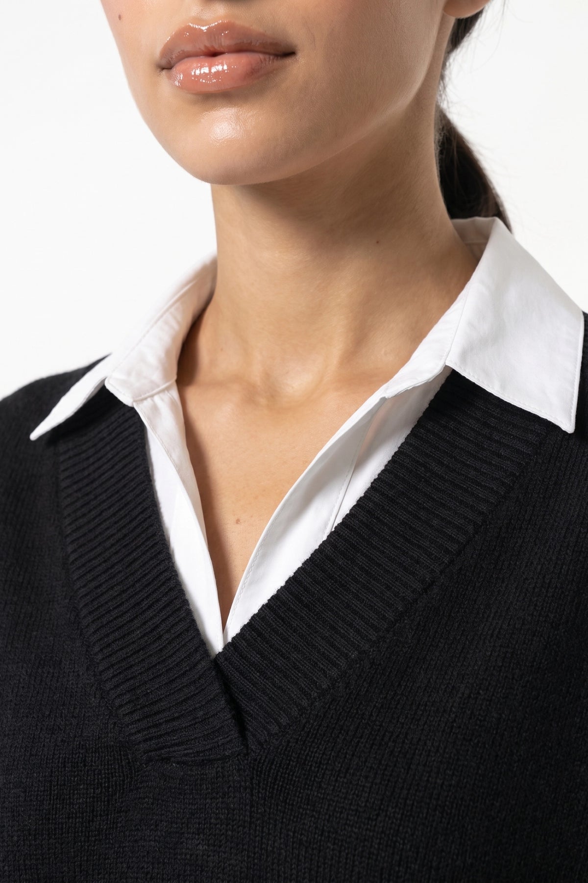 Women's Comfortable V Neck Knitted Jumper Relaxed Fit