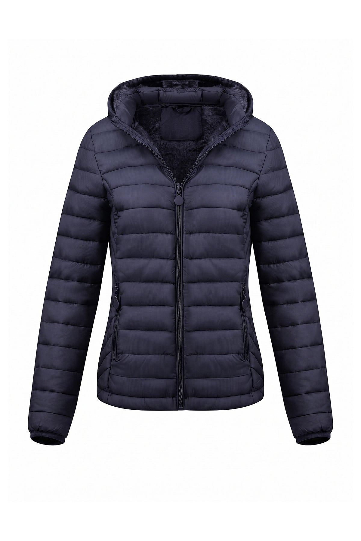 Women's Fleece Lined Warm Hooded Puffer Jacket