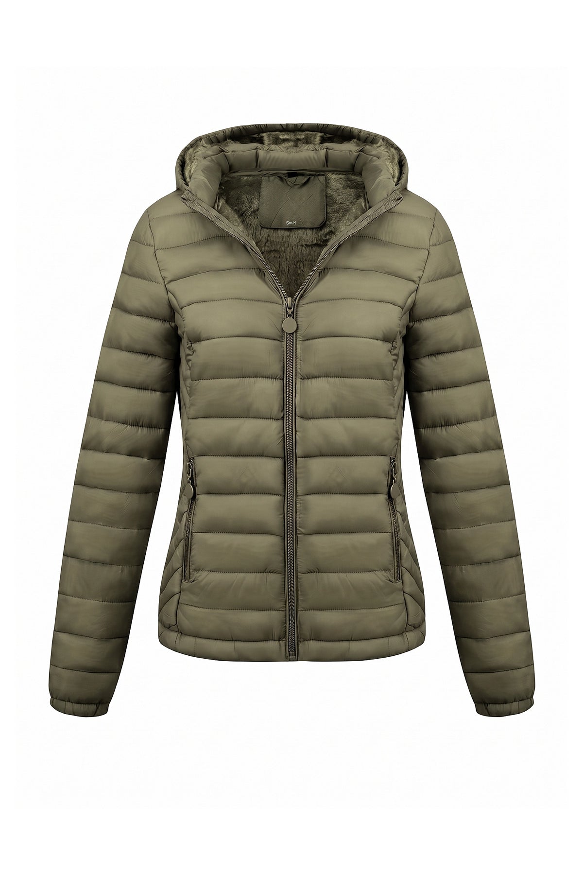 Women's Fleece Lined Warm Hooded Puffer Jacket