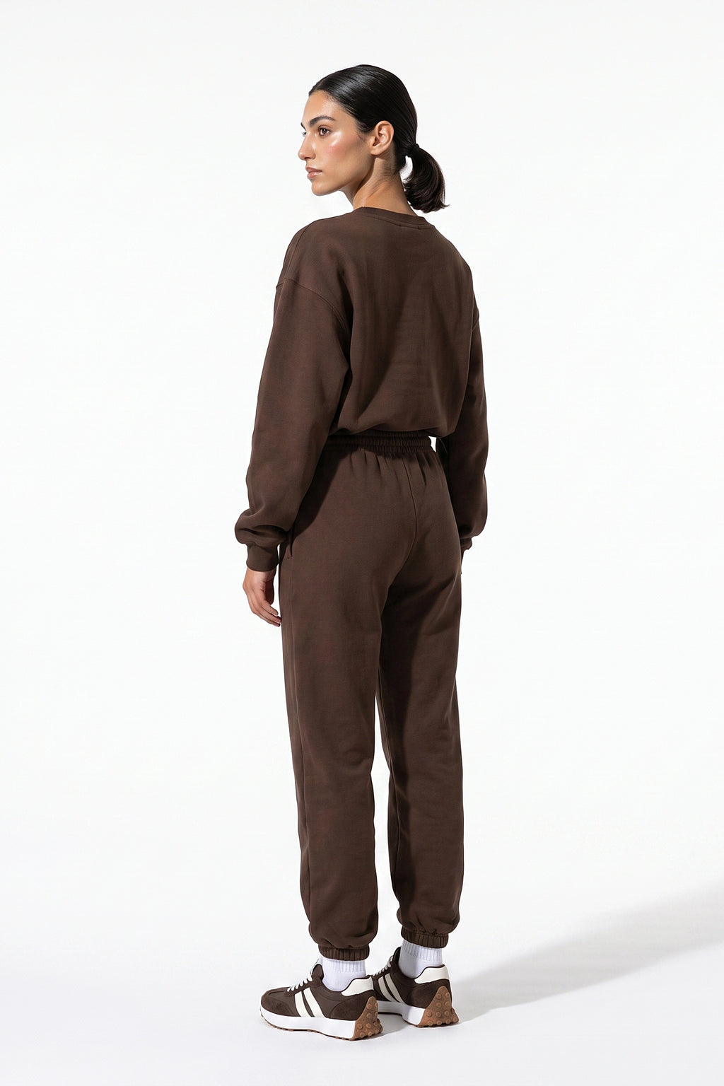 Women's Winter Relaxed Tracksuit Set with Crewneck Sweatshirt and Trousers