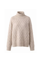 Women’s Winter Cosy Oversized Textured Knit Jumper Stand Up Collar