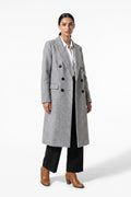 Women’s Winter Warm Longline Double Breasted Trench Coat with Notched Lapel
