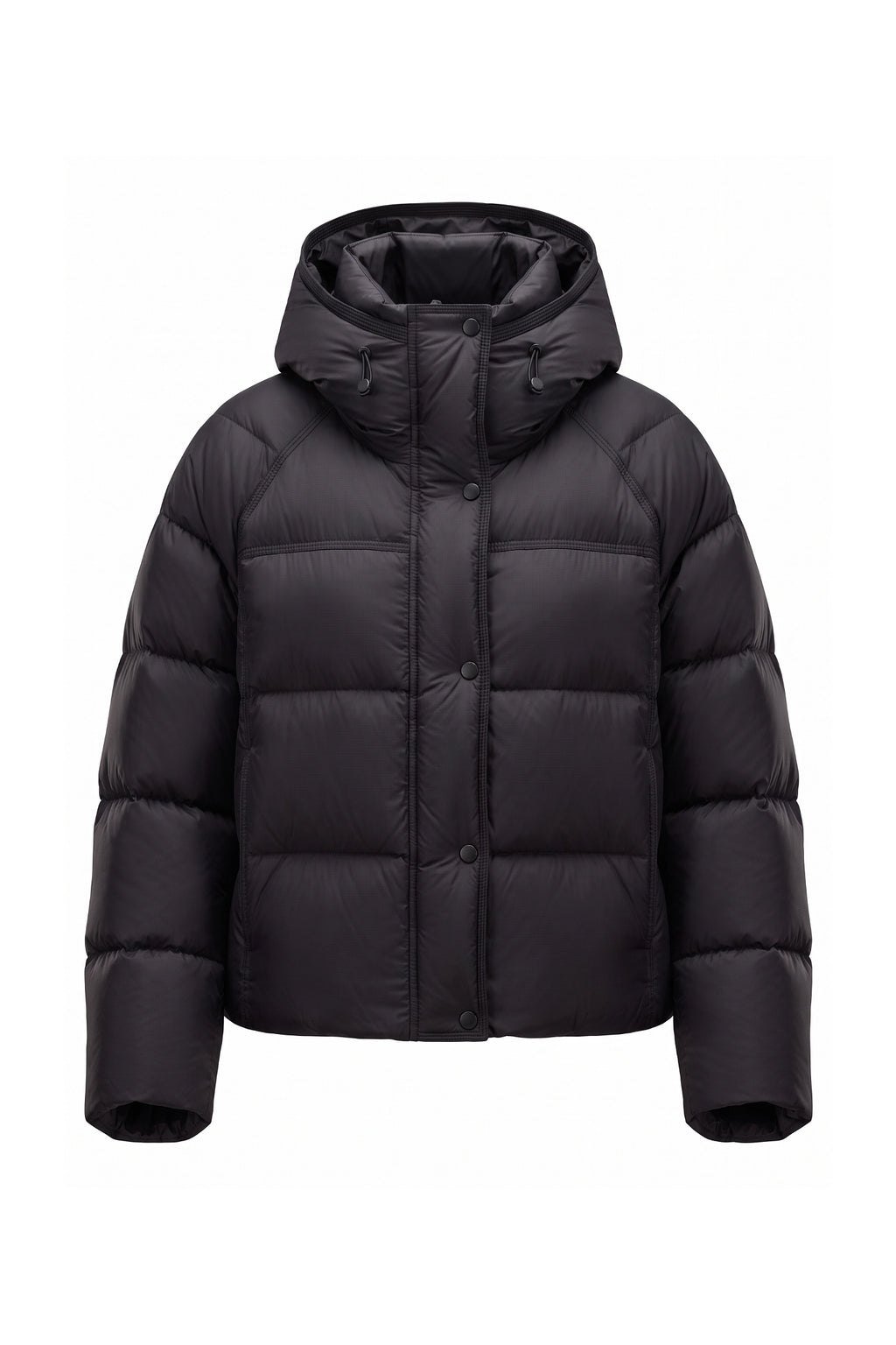 Women’s Winter Warm Hooded Puffer Jacket with Relaxed Cropped Fit