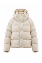 Women’s Winter Warm Hooded Puffer Jacket with Relaxed Cropped Fit