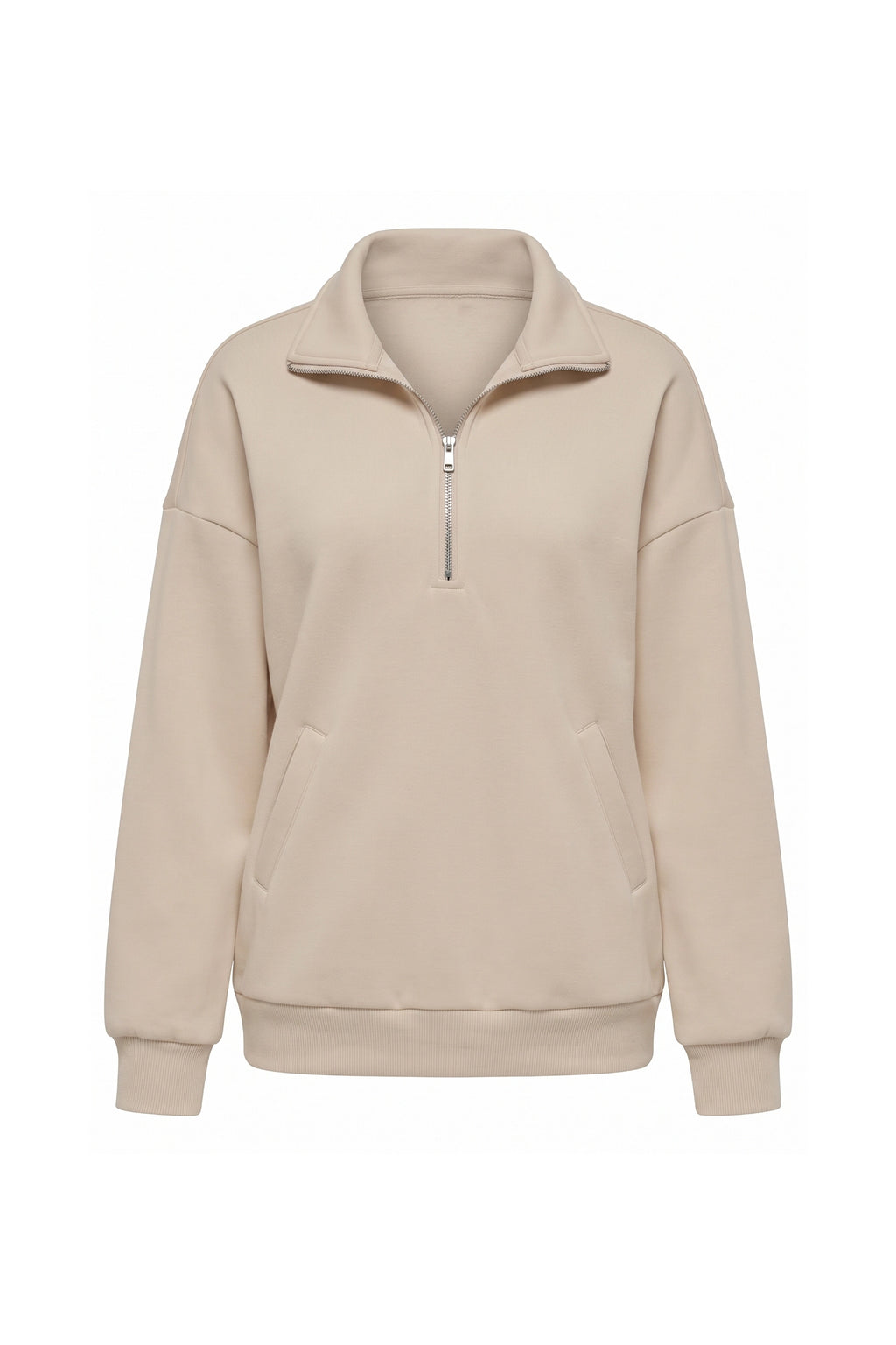 Women’s Winter Comfortable Quarter Zip Jumper with Oversized Fit