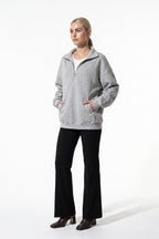 Women’s Winter Comfortable Quarter Zip Jumper with Oversized Fit